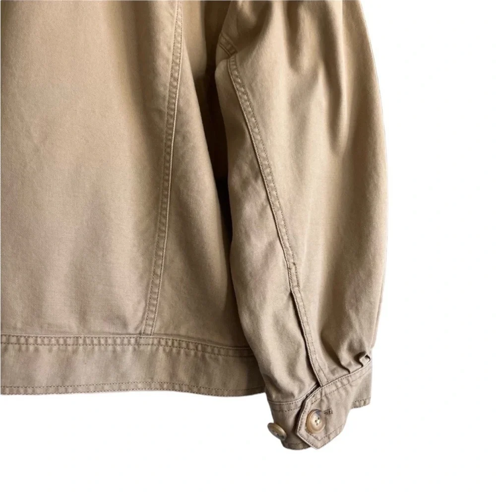 MADEWELL Pleat-Sleeve Military Jacket in Tan Size XS
